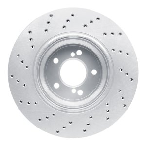 BMW 1 Series M Brake Rotor (1) - Right Rear - R1 Concepts - GEOSPEC Coated Rotor - Drilled - `08-`13